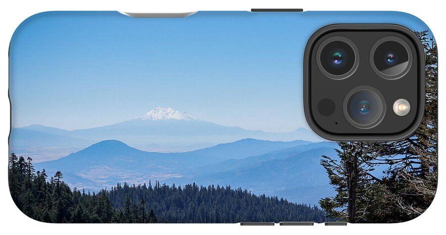 Mt Shasta in the haze 1 - Phone Case