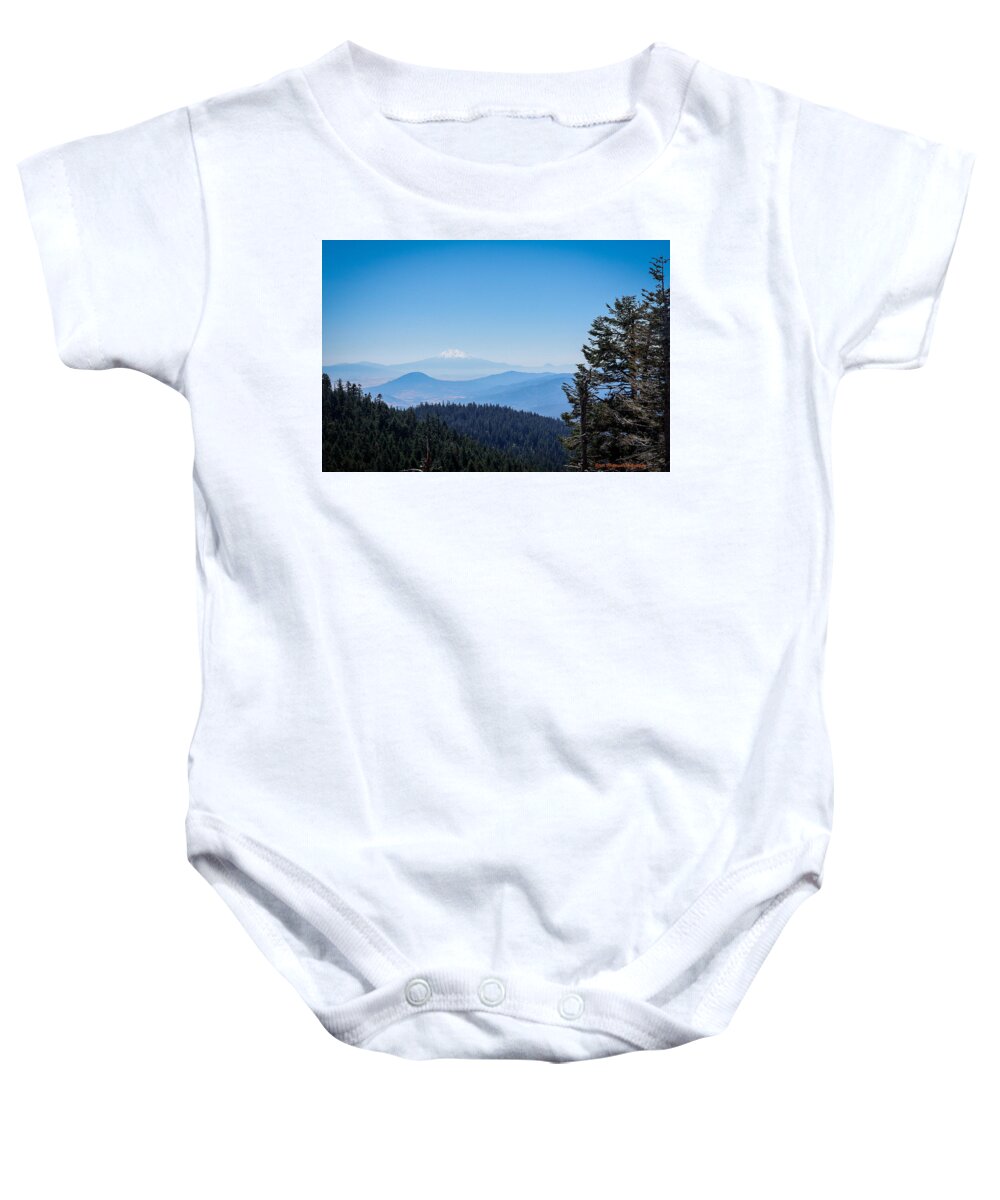 Mt Shasta in the haze #1 - Baby Onesie