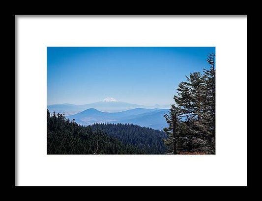 Mt Shasta in the haze 1 - Framed Print