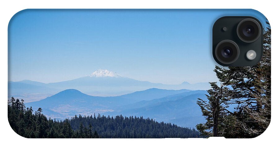 Mt Shasta in the haze 1 - Phone Case