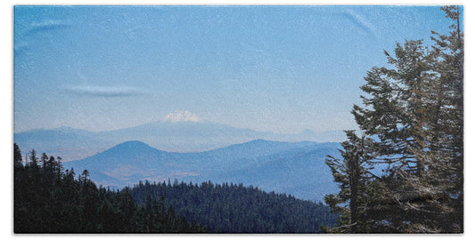 Mt Shasta in the haze #1 - Beach Towel