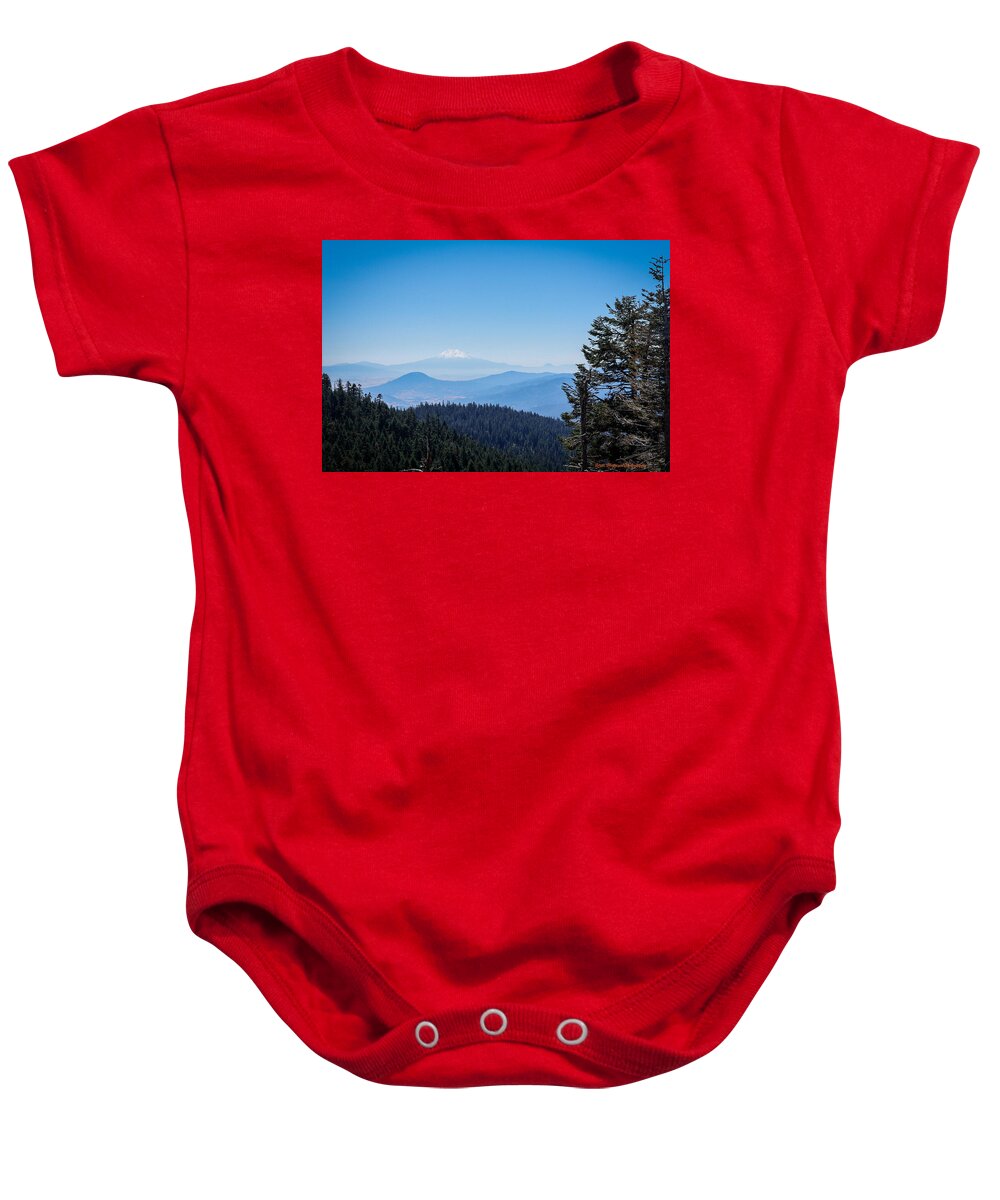 Mt Shasta in the haze #1 - Baby Onesie