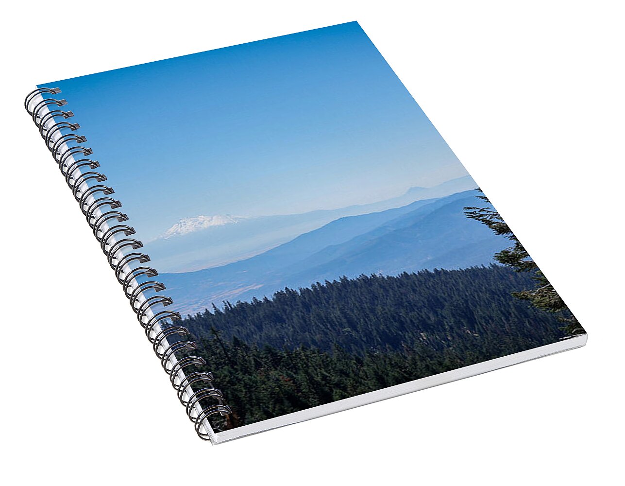 Mt Shasta in the haze 1 - Spiral Notebook