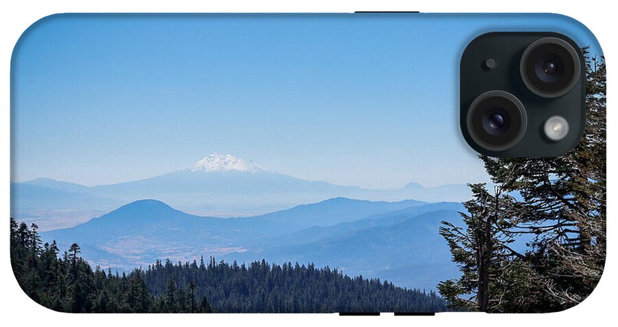 Mt Shasta in the haze 1 - Phone Case