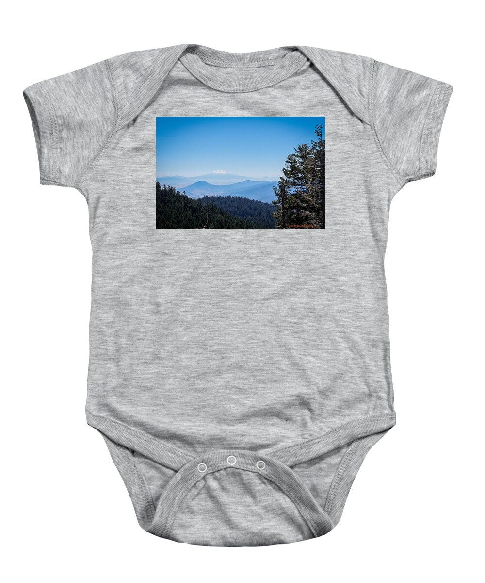 Mt Shasta in the haze #1 - Baby Onesie