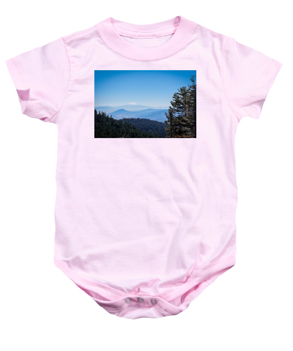 Mt Shasta in the haze #1 - Baby Onesie