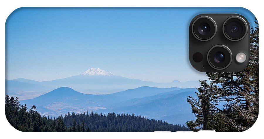 Mt Shasta in the haze 1 - Phone Case
