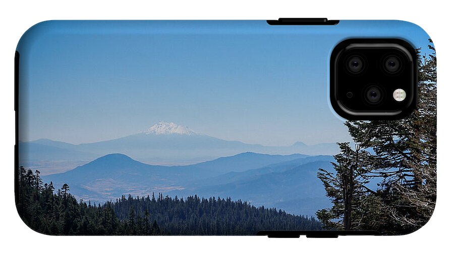 Mt Shasta in the haze 1 - Phone Case