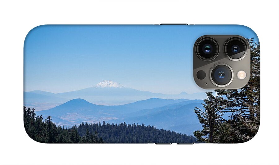 Mt Shasta in the haze 1 - Phone Case