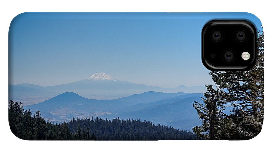 Mt Shasta in the haze 1 - Phone Case