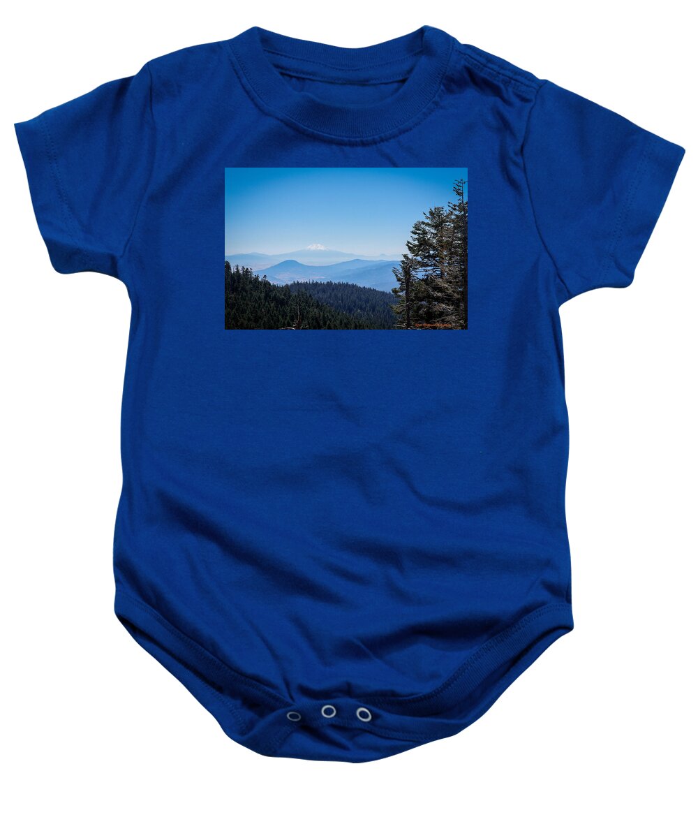 Mt Shasta in the haze #1 - Baby Onesie