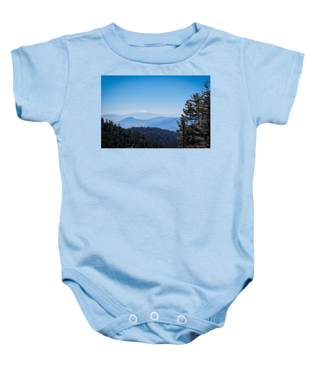 Mt Shasta in the haze #1 - Baby Onesie