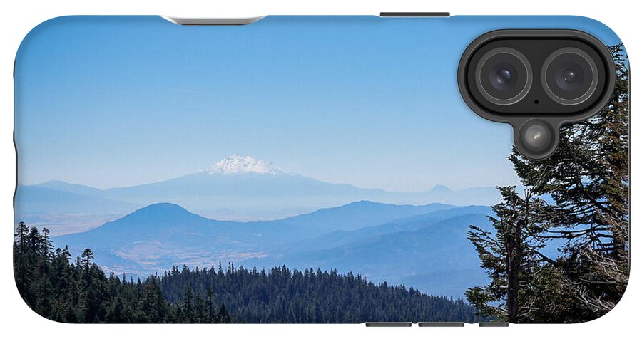 Mt Shasta in the haze 1 - Phone Case
