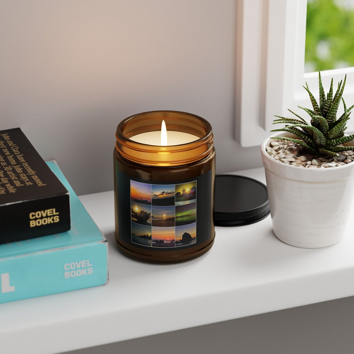 Sunset Serenity Scented Soy Candle - Amber Jar