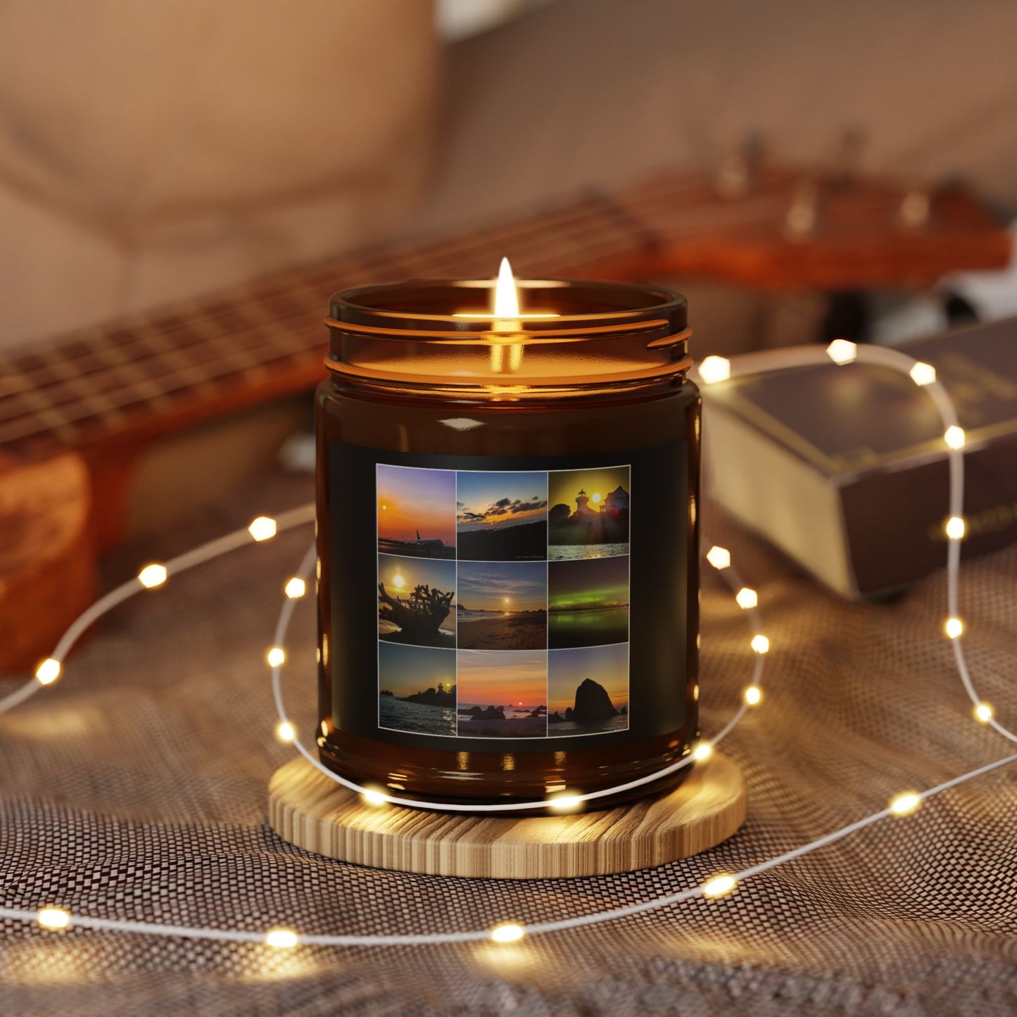 Sunset Serenity Scented Soy Candle - Amber Jar