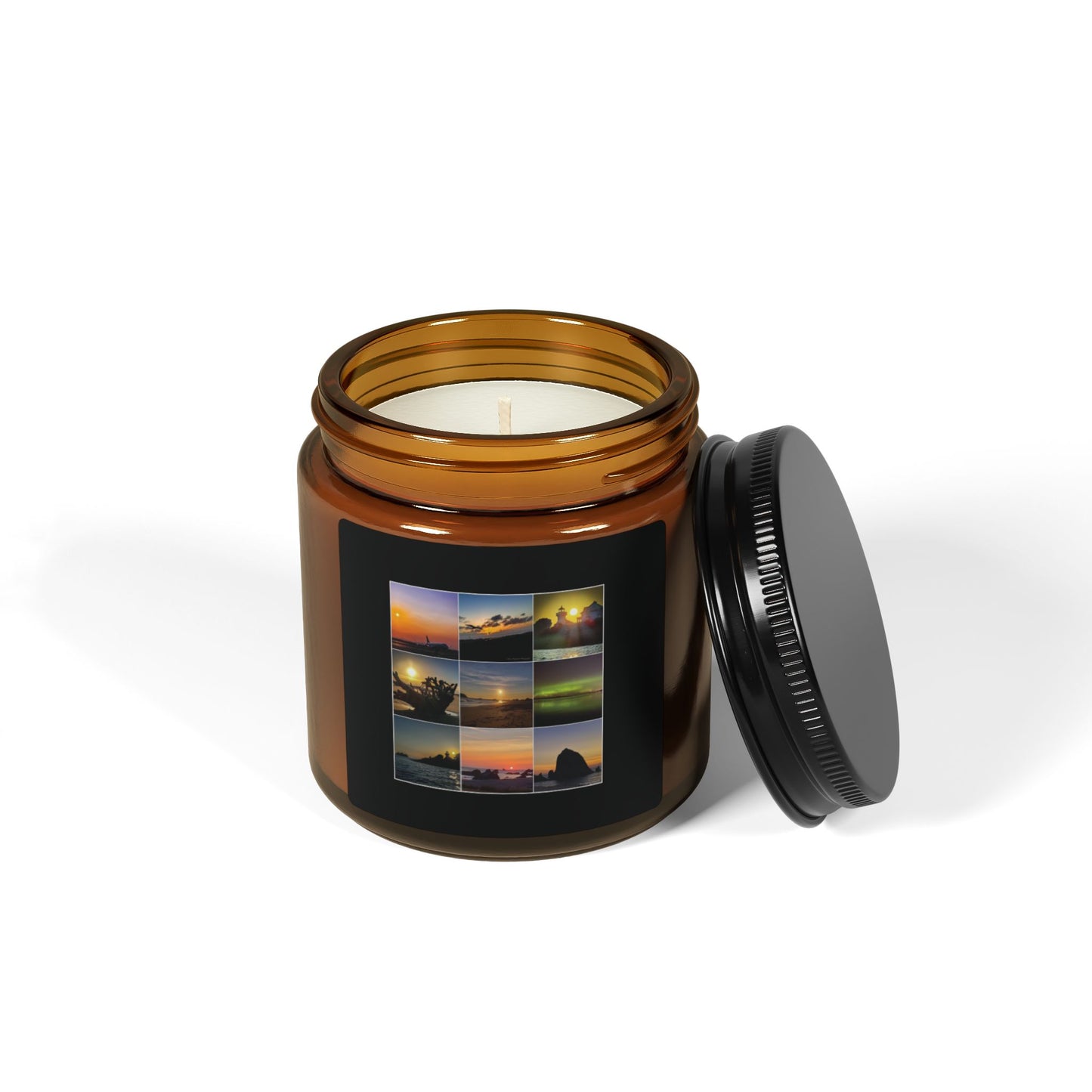 Sunset Serenity Scented Soy Candle - Amber Jar