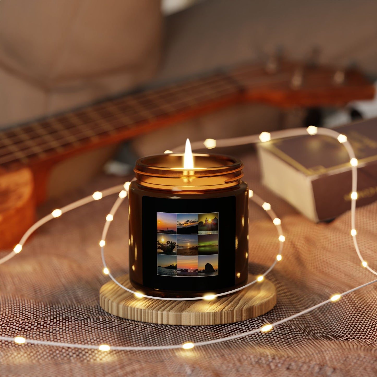 Sunset Serenity Scented Soy Candle - Amber Jar