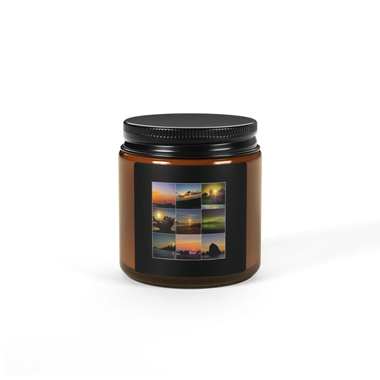 Sunset Serenity Scented Soy Candle - Amber Jar