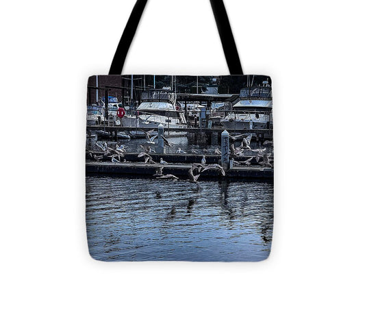 Birds at the Dock - Tote Bag