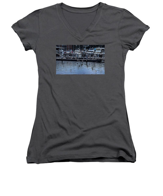 Birds at the Dock - Women's V-Neck