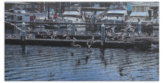 Birds at the Dock - Beach Towel