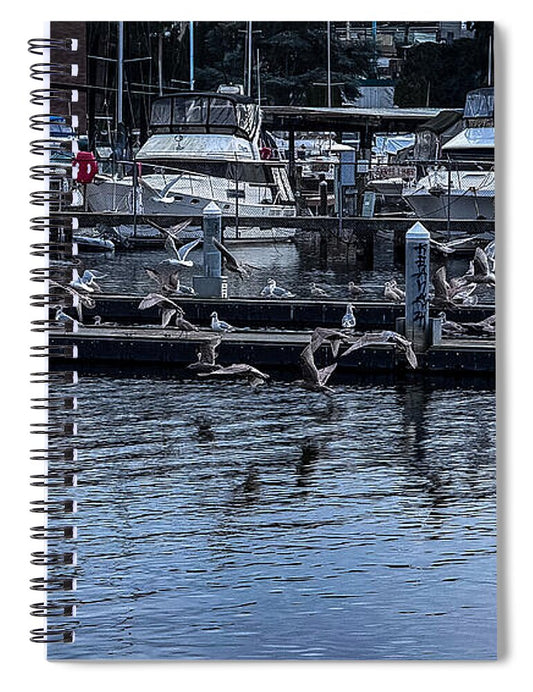 Birds at the Dock - Spiral Notebook