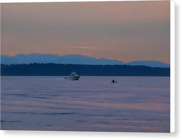 Boating at sunset - Canvas Print