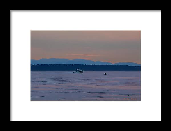 Boating at sunset - Framed Print