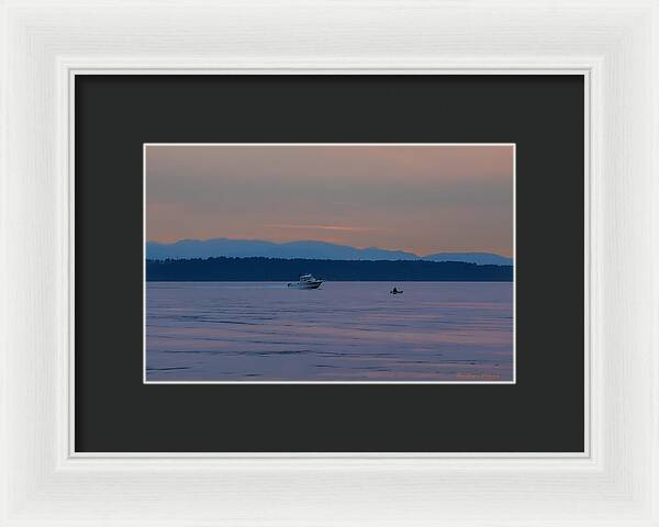 Boating at sunset - Framed Print