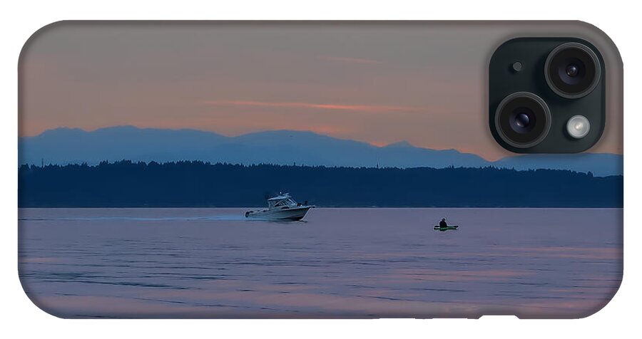 Boating at sunset - Phone Case