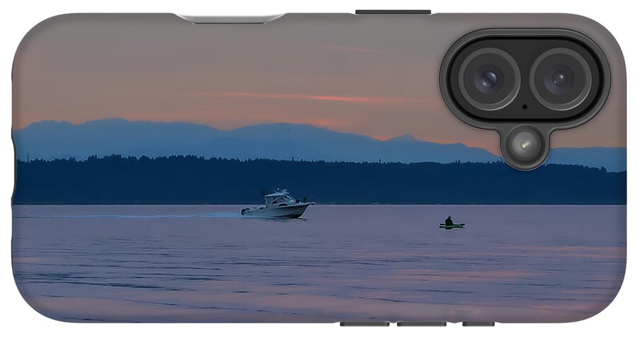 Boating at sunset - Phone Case