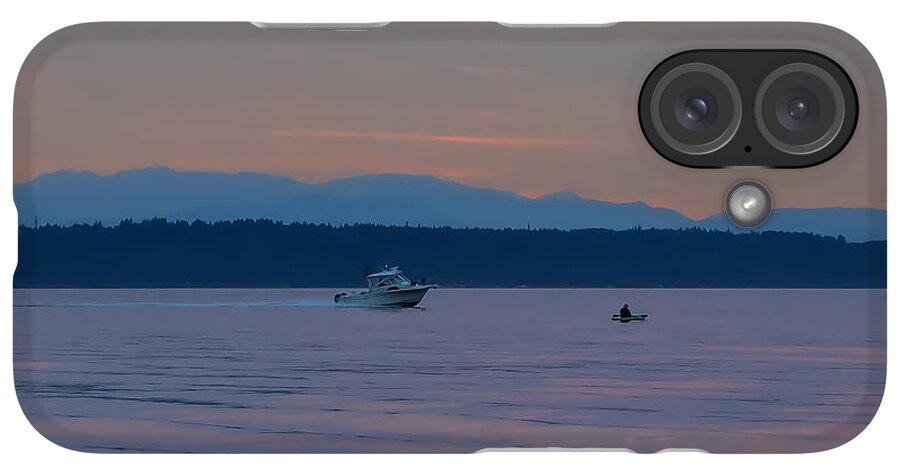 Boating at sunset - Phone Case