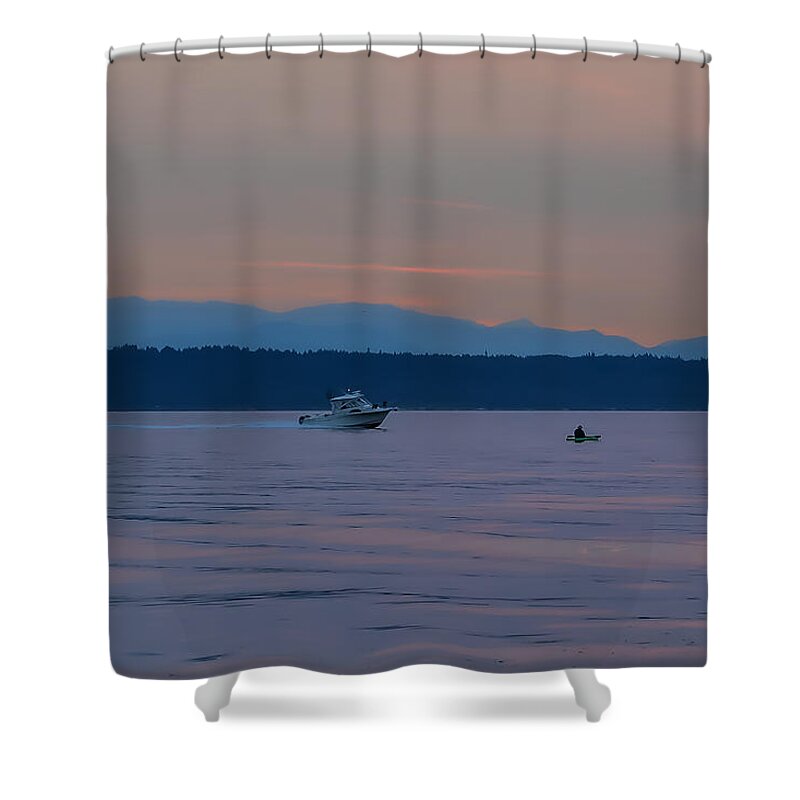 Boating at sunset - Shower Curtain
