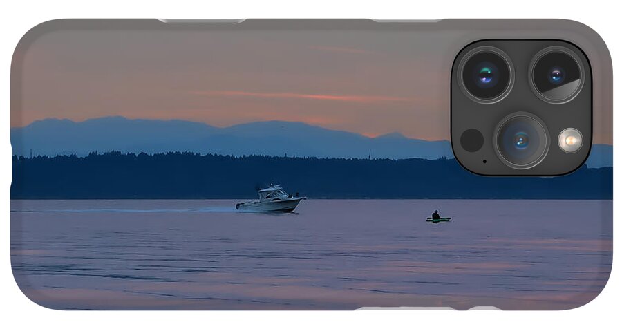 Boating at sunset - Phone Case
