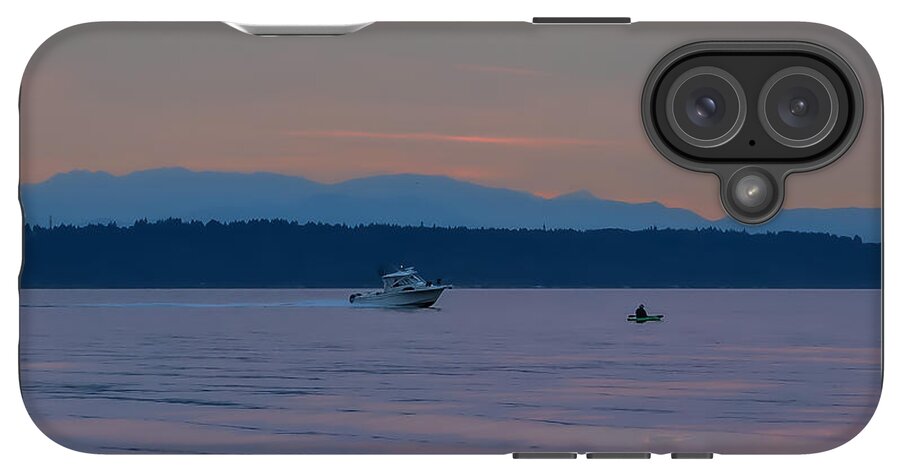 Boating at sunset - Phone Case