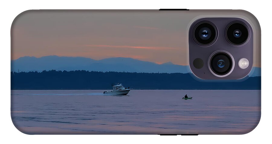 Boating at sunset - Phone Case