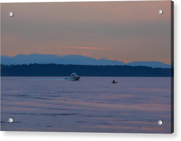 Boating at sunset - Acrylic Print