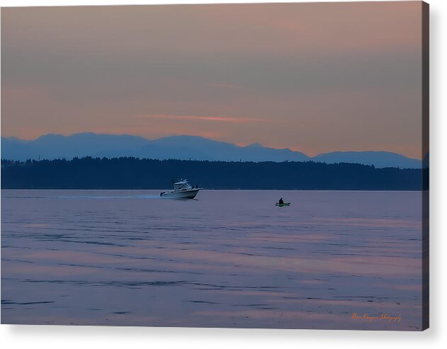 Boating at sunset - Acrylic Print