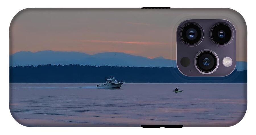 Boating at sunset - Phone Case