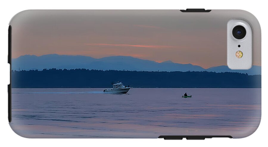 Boating at sunset - Phone Case