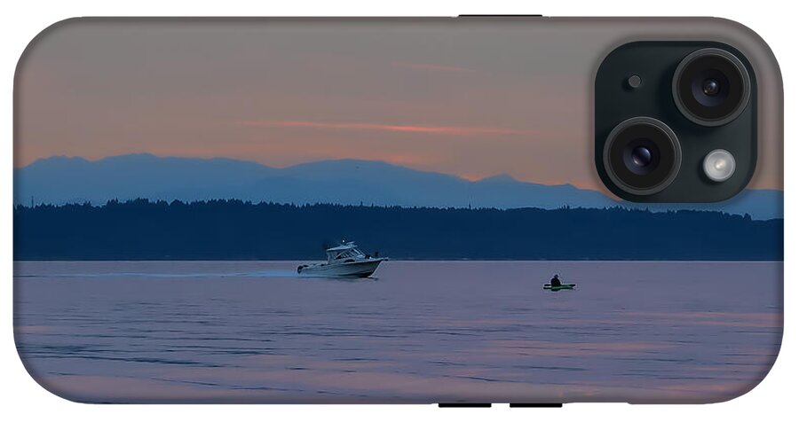 Boating at sunset - Phone Case