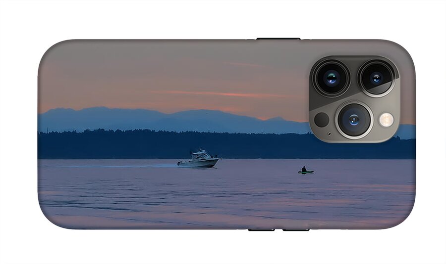 Boating at sunset - Phone Case