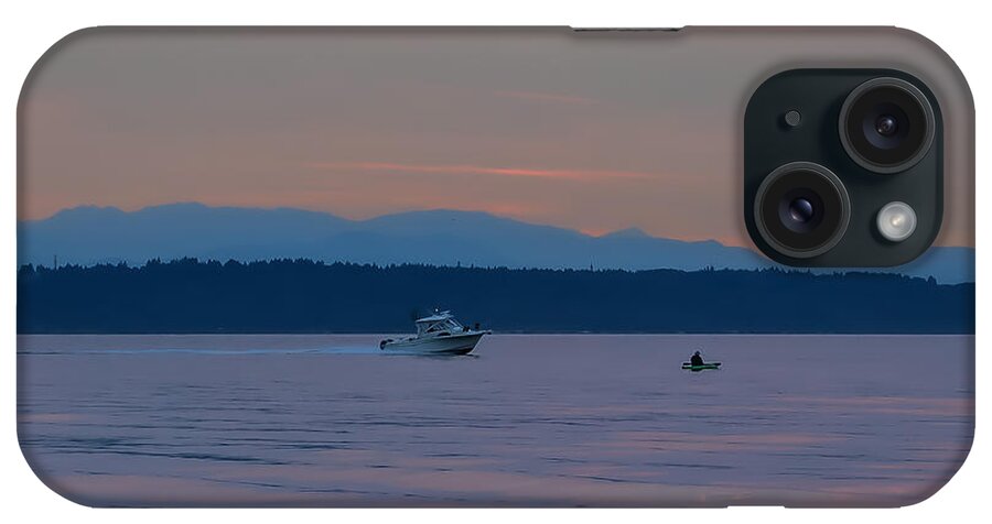 Boating at sunset - Phone Case