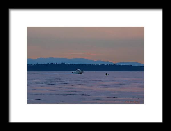 Boating at sunset - Framed Print