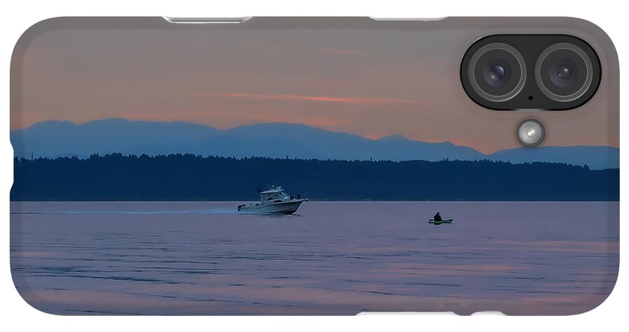 Boating at sunset - Phone Case