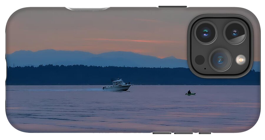 Boating at sunset - Phone Case
