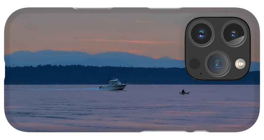 Boating at sunset - Phone Case