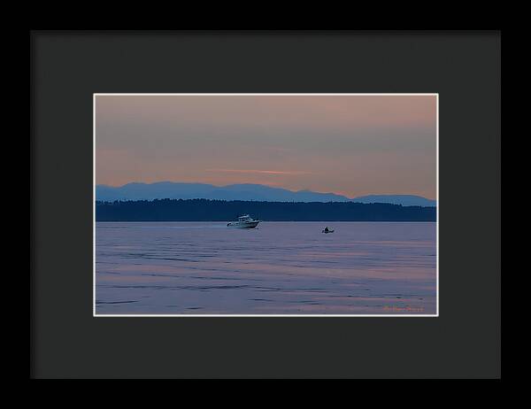 Boating at sunset - Framed Print