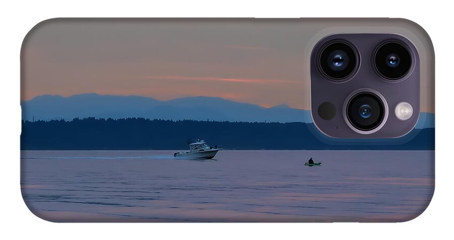 Boating at sunset - Phone Case