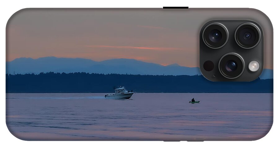 Boating at sunset - Phone Case